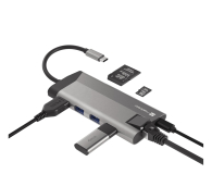 Natec FOWLER PLUS USB-C 8W1 HUB -> USB 3.0 3X, HDMI 4K, USB-C PD, - 1470218 - zdjęcie 4